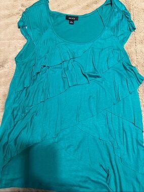 ALYX Green Ruffle Scoop Neck Tank